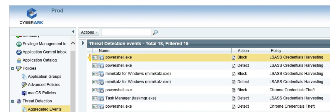 screenshot of CyberArk Privileged Access Management Solutions
